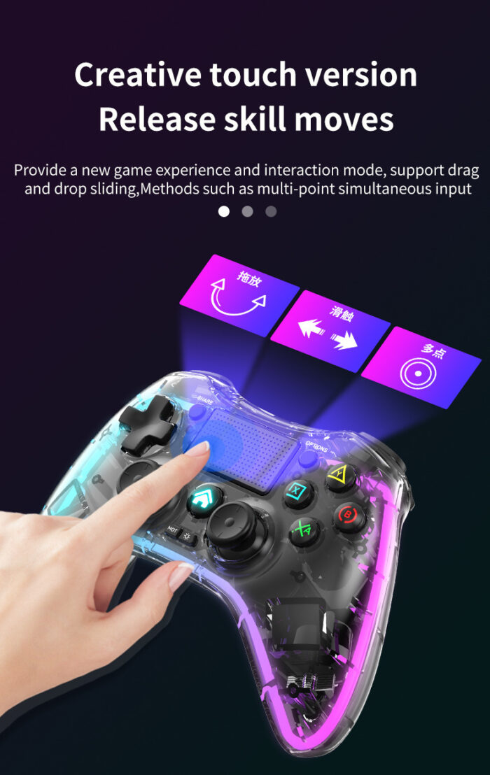 Crystal gamepad for PS4 switch PC