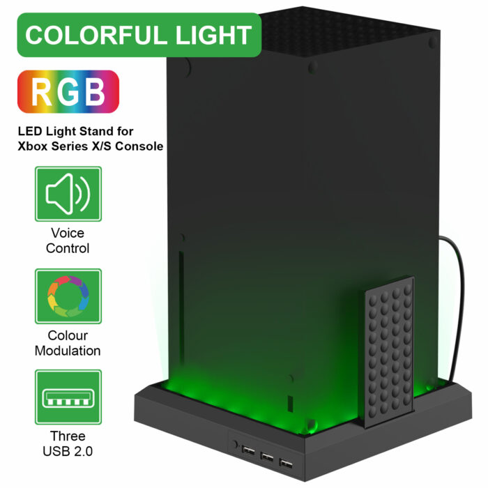 Suitable for XBOX series vertical glowing base RGB lighting effect