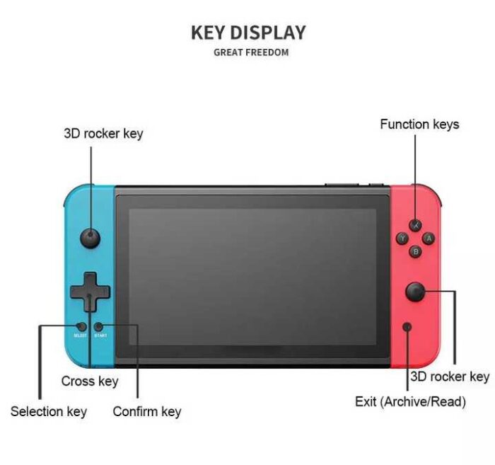 Powkiddy X70 7.0 Inch HD Screen Retro Handheld Game Console