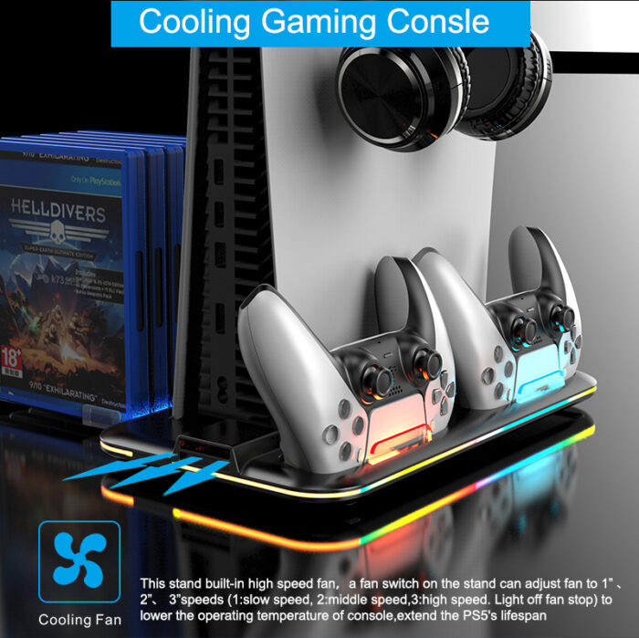 Multi functional Cooling Stand Station For Ps5 Console