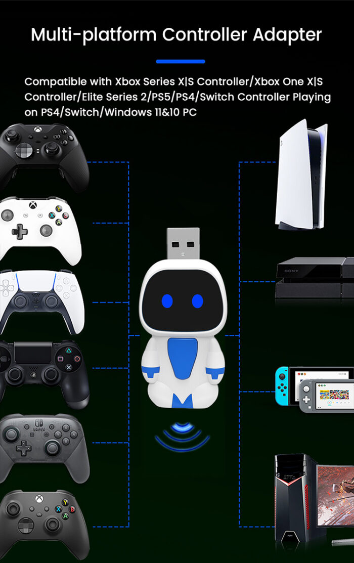 Robot shape game controller bluetooth Adapter Converter