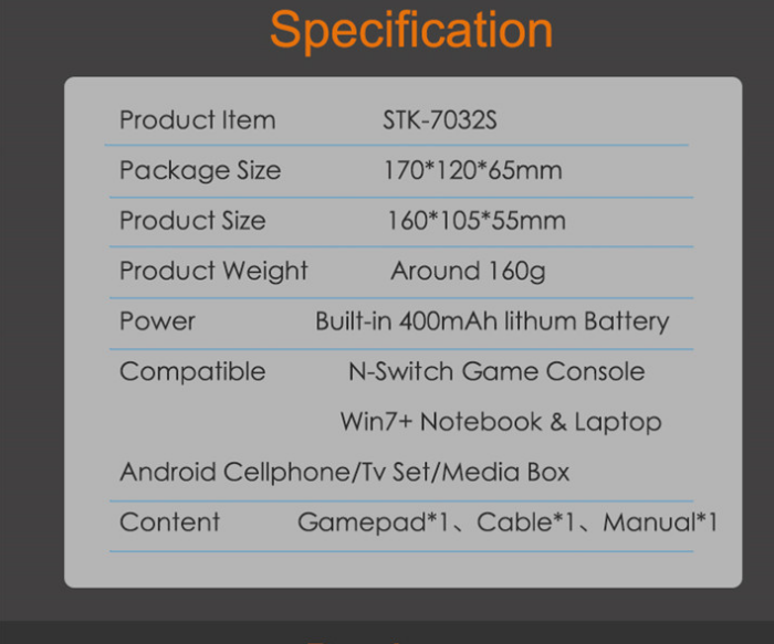 STK-7032S Wireless Gaming Controller