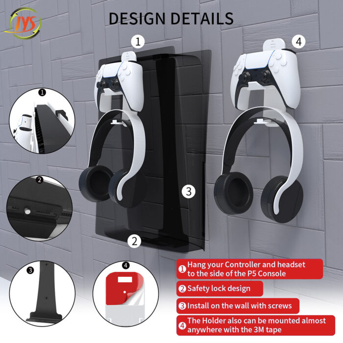 JYS-P5193 Wall Mount Bracket for PS5 Slim Disc Edition