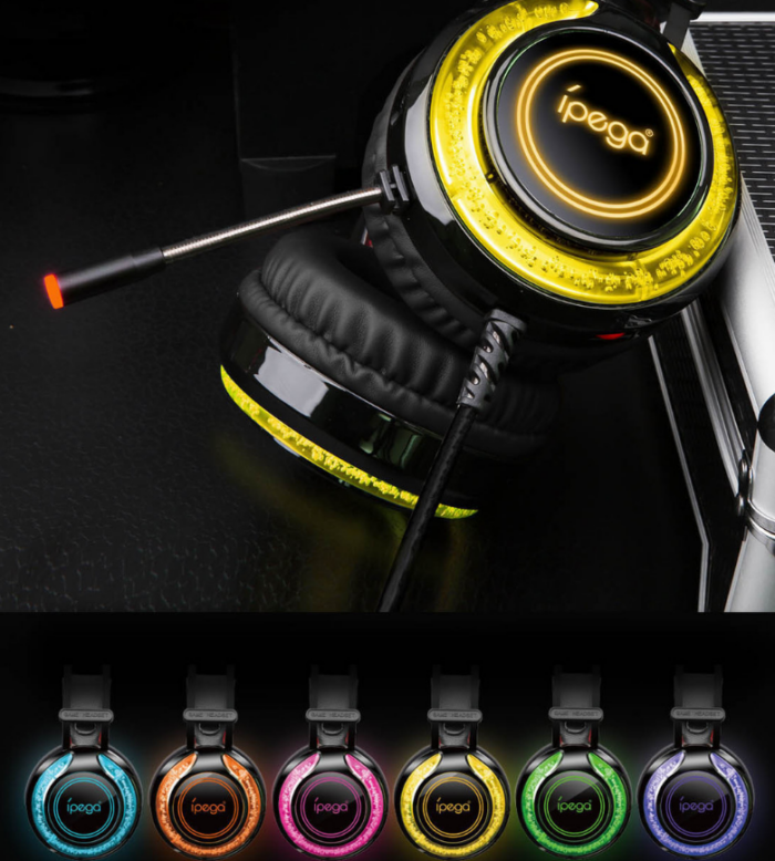 PG-R015 3.5mm For PS5 Ear Headphone with LED Light