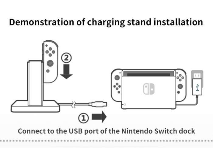 LF-224 4 in1 charging dock charge stand for Switch Joycon Controllers